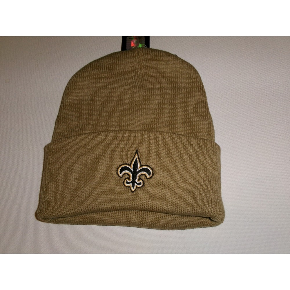 NEW ORLEANS SAINTS  2008 KNIT BEANIE TOBOGGAN Y2K 00s HAT CAP VINTAGE BK